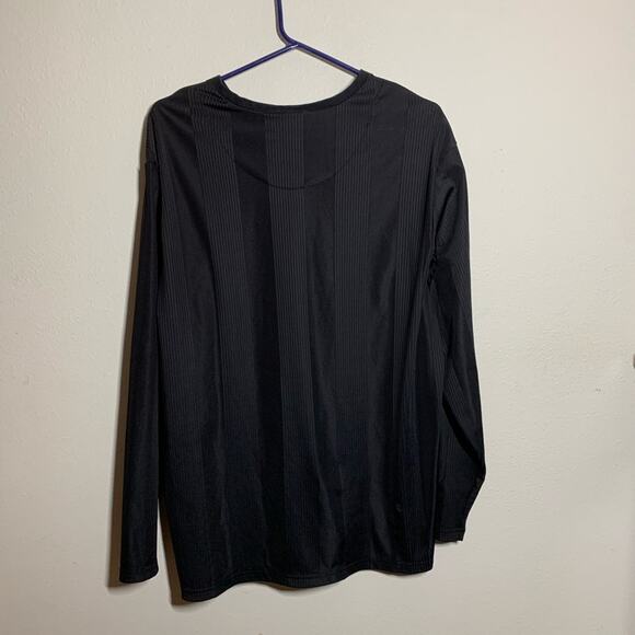 Positano XL Men's Dress Top Black Long Sleeve Textured Tee Pullover Classic - Picture 5 of 8